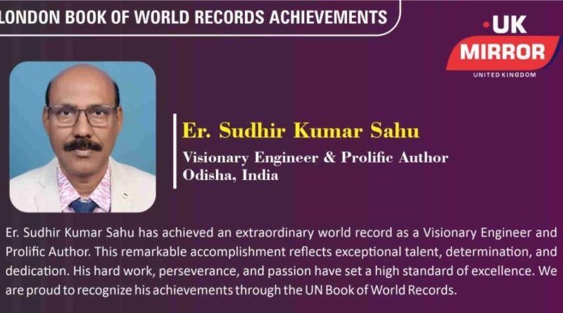 Sudhir Kumar Sahu, Civil Engineer India, Financial Literacy expert, Hirakud Dam Engineer, Stock Market Author India, Engineering and Finance leader, Odisha Engineer Awards, Stock Market books India, E