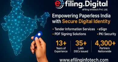Digital Signature Certificates (DSC), Efiling Infotech Pvt. Ltd., PKI Security, eSign Services, Digital Transformation, IT Consultancy, Paperless Transformation, Tender Information & GEM Consul