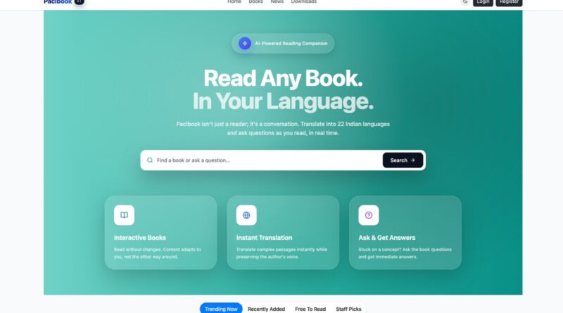 Pacibook Launches AI-Powered Multilingual eBook Platform, Enabling Readers to Access Books in 22 Indian Languages