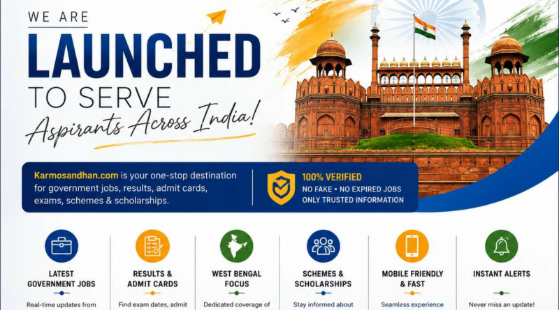 Karmosandhan.com Launches as a Premier Portal for Government Jobs, Sarkari Results, and Scheme Updates Across India