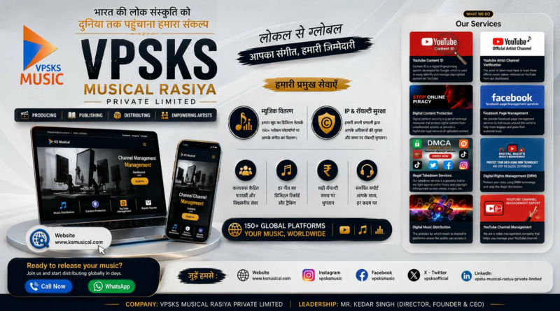 Revolutionizing the Soundscapes: How Kedar Singh and VPSKS Musical RasiYa Private Limited Are Empowering Independent Artists Globally